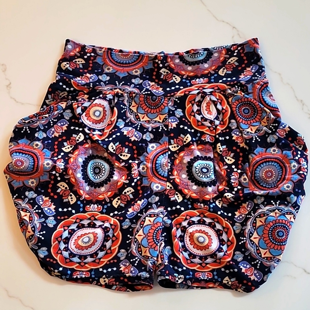 Buttery Soft Shorts with Pockets, Size L/XL, India Pattern with Various Colors